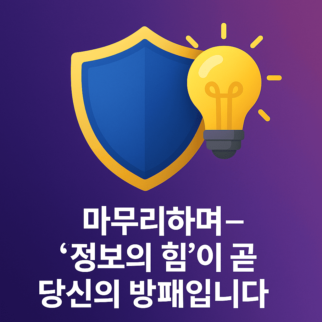 마무리하며 – ‘정보의 힘’이 곧 당신의 방패입니다